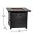 Alt View 13. Alamont Home - Olympia Outdoor 50,000 BTU 28"Square Metal Fire Pit Table with Lid and Lava Rock - Black.