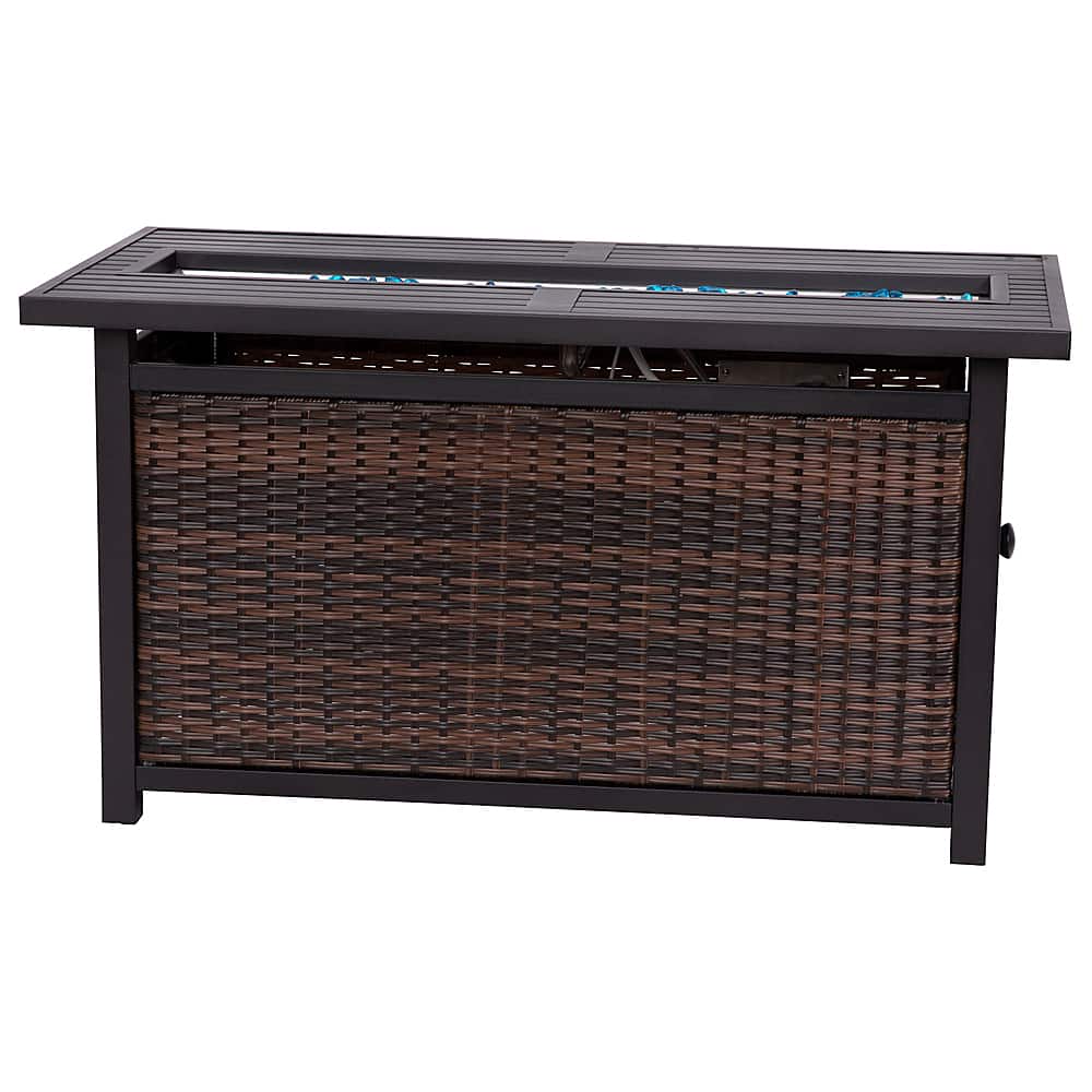 Alt View 11. Alamont Home - Olympia Outdoor 50,000 BTU Fire Table with Steel Top and Wicker Base - Espresso/Black.