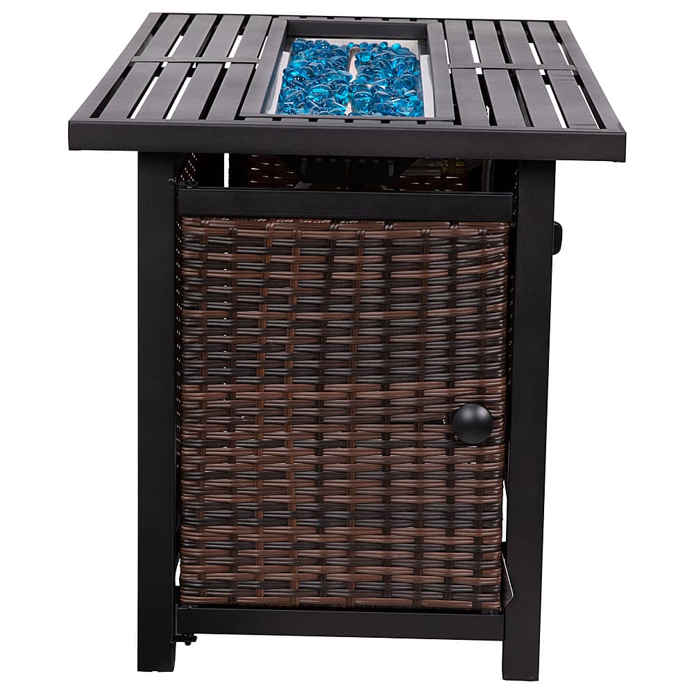 Alt View 17. Alamont Home - Olympia Outdoor 50,000 BTU Fire Table with Steel Top and Wicker Base - Espresso/Black.