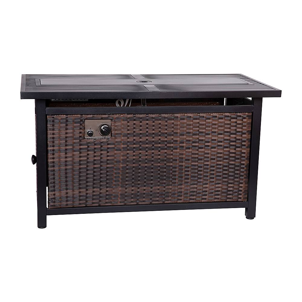 Alt View 18. Alamont Home - Olympia Outdoor 50,000 BTU Fire Table with Steel Top and Wicker Base - Espresso/Black.