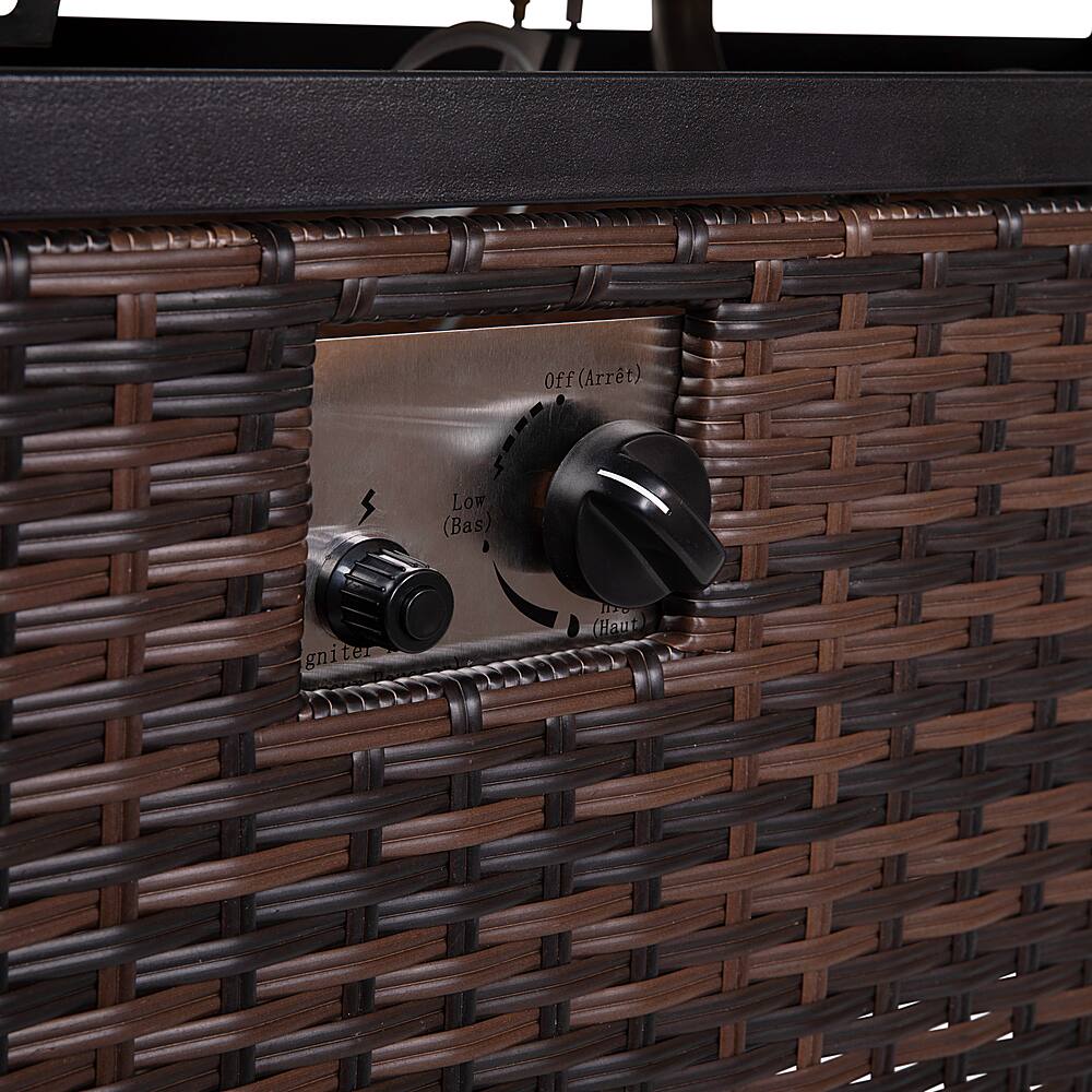 Alt View 19. Alamont Home - Olympia Outdoor 50,000 BTU Fire Table with Steel Top and Wicker Base - Espresso/Black.