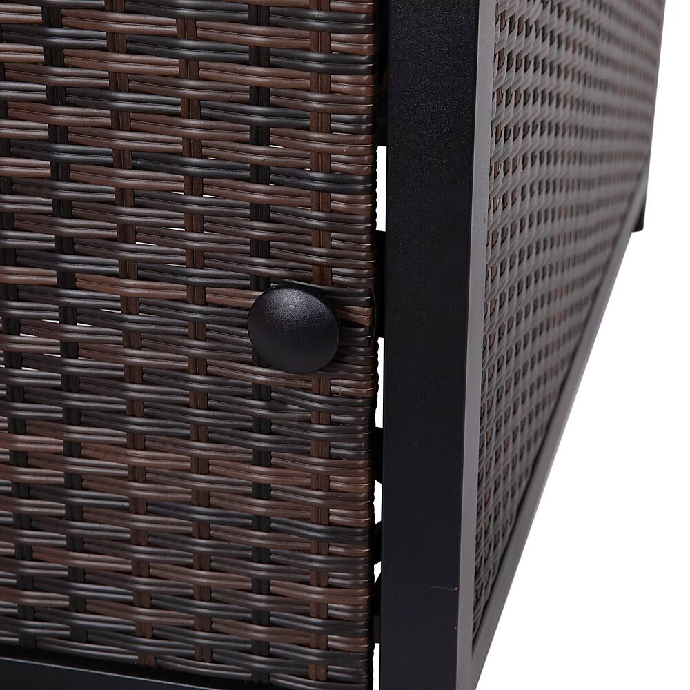 Alt View 20. Alamont Home - Olympia Outdoor 50,000 BTU Fire Table with Steel Top and Wicker Base - Espresso/Black.