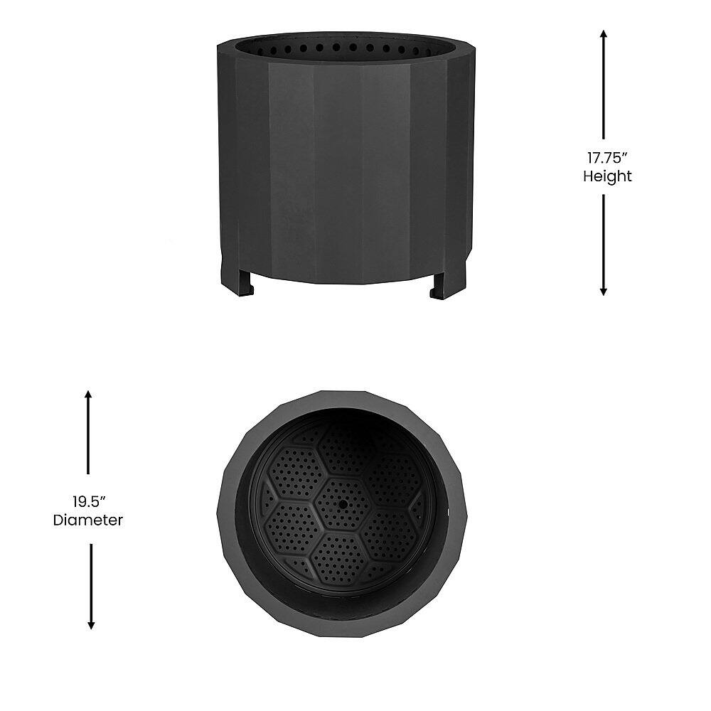 Alt View 12. Alamont Home - Titus Commercial Grade 19.5" Outdoor Smokeless Wood Burning Fire Pit - Black.