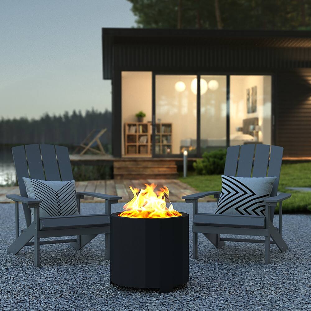 Alt View 13. Alamont Home - Titus Commercial Grade 19.5" Outdoor Smokeless Wood Burning Fire Pit - Black.