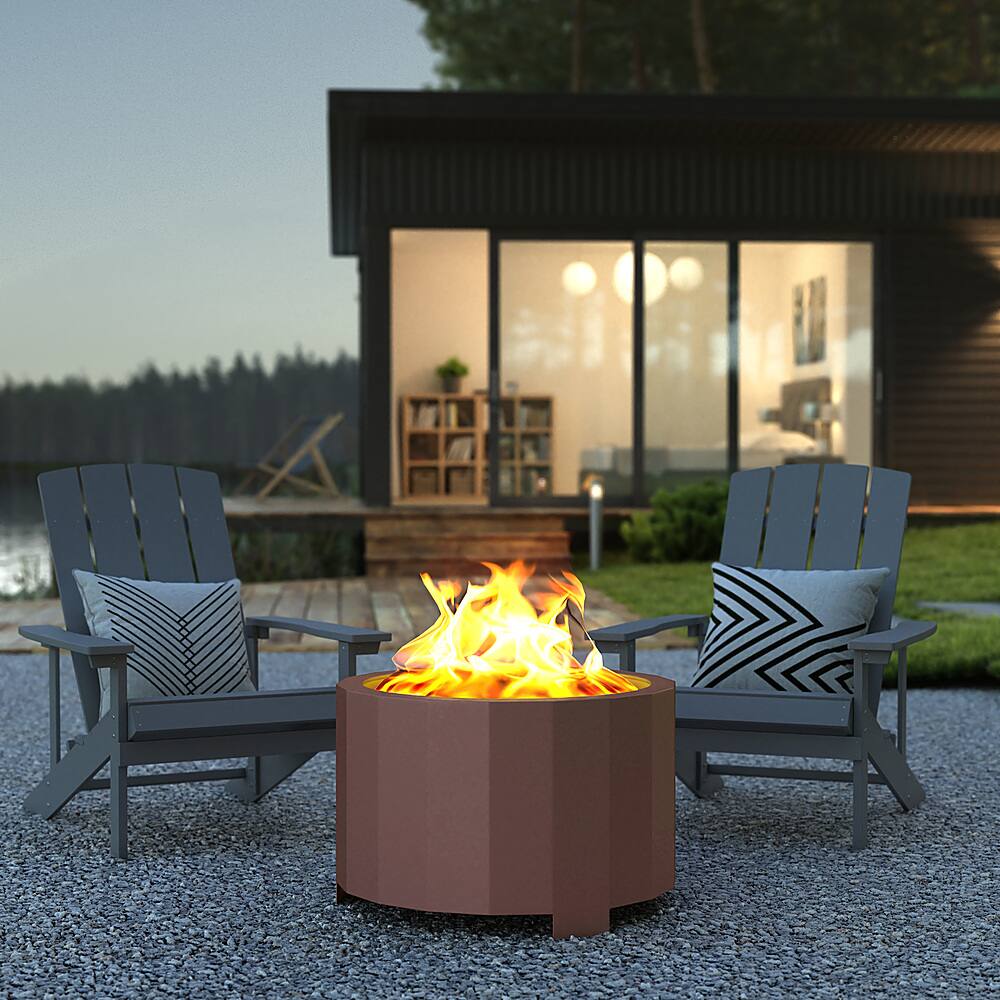 Alt View 13. Alamont Home - Titus Commercial Grade 27" Outdoor Smokeless Wood Burning Fire Pit - Bronze.