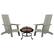 Front. Alamont Home - Finn Set of 2 Dual Slat Poly Resin Adirondack Rocking Chairs-22" Round Fire Pit - Gray.