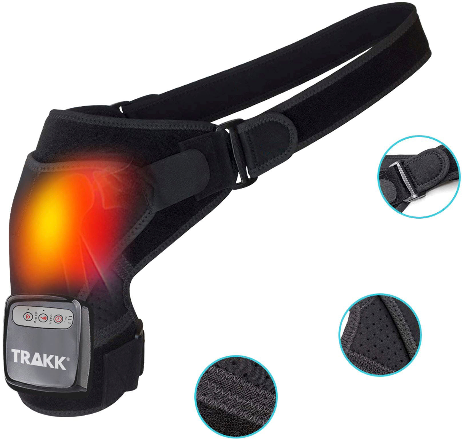 TRAKK Massaging Heating Shoulder Brace & Wrap Black TR-SHWP-300 - Best Buy