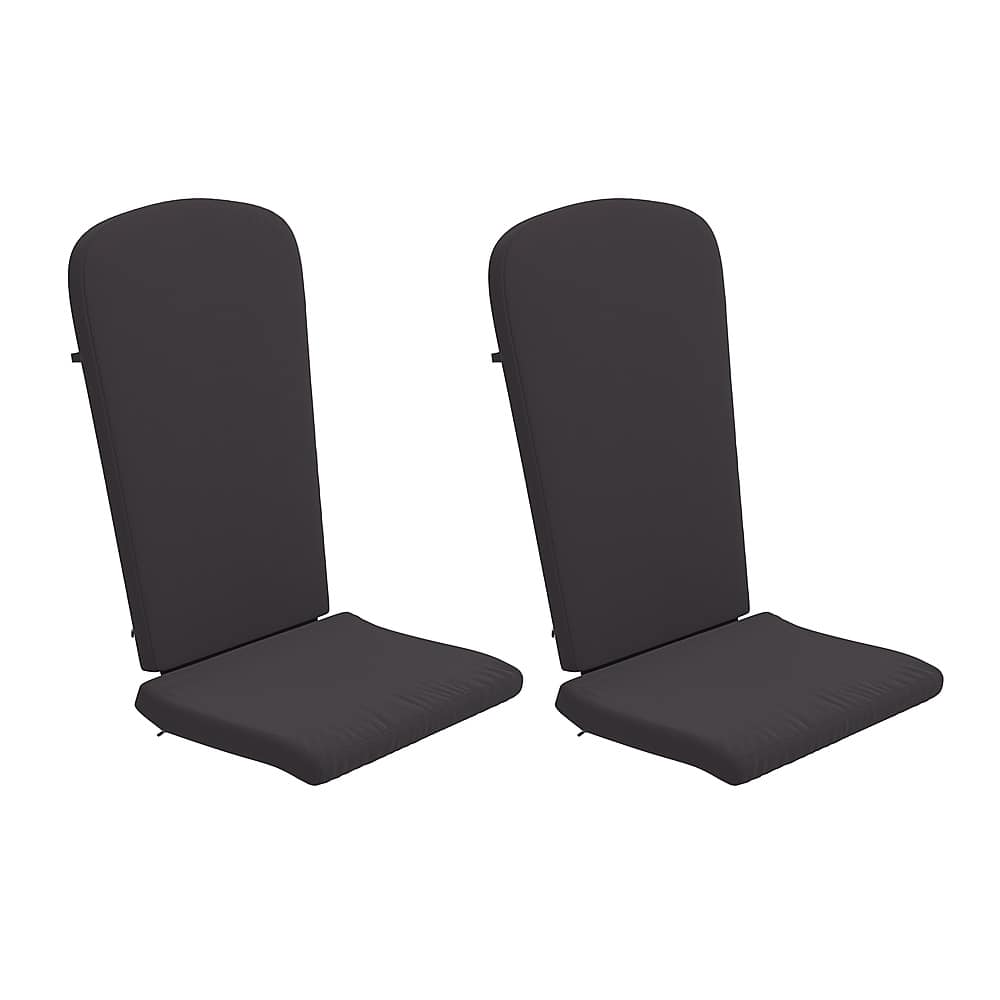 Front. Alamont Home - Charlestown Set of 2 All-Weather High Back Adirondack Chair Cushions - Gray.