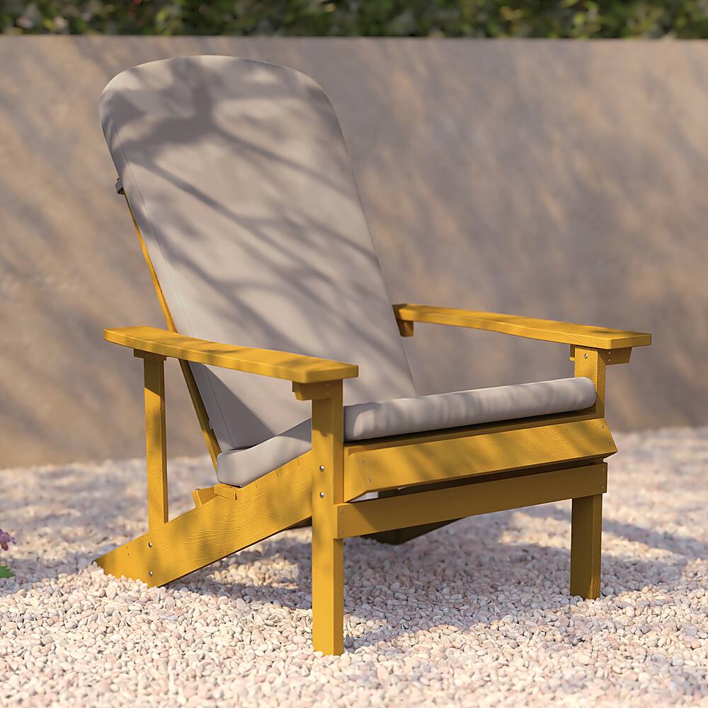 Alt View 15. Alamont Home - Charlestown Indoor/Outdoor Adirondack Chairs with Cushions - Set of 2 - Yellow/Cream.