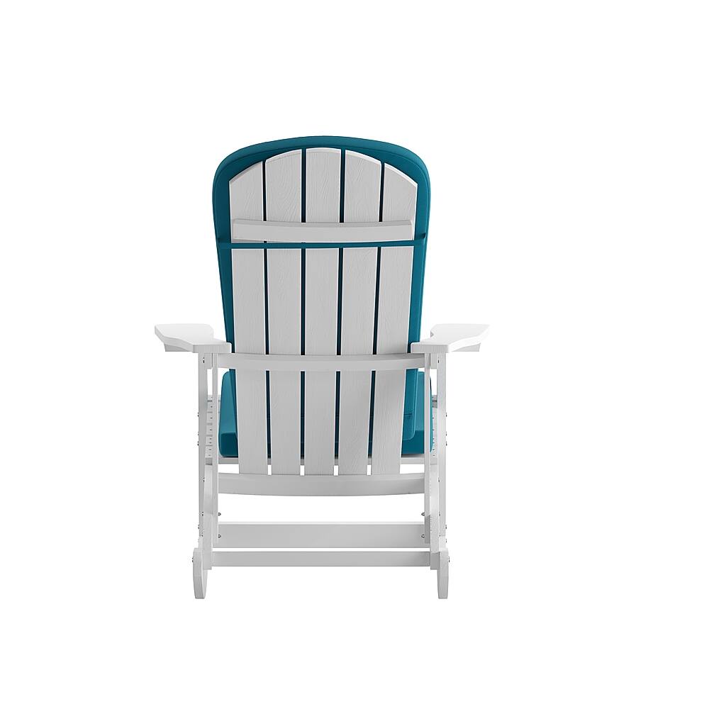 Alt View 17. Alamont Home - Savannah Indoor/Outdoor Rocking Adirondack Chairs with Cushions - Set of 2 - White/Teal.