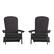 Front. Alamont Home - Charlestown Indoor/Outdoor Folding Adirondack Chairs with Cushions - Set of 2 - Black/Gray.