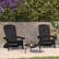 Alt View 12. Alamont Home - Charlestown Indoor/Outdoor Folding Adirondack Chairs with Cushions - Set of 2 - Black/Gray.