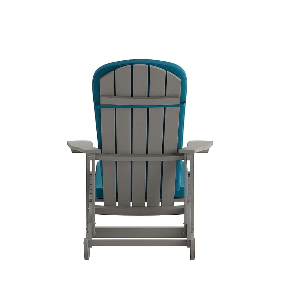 Alt View 17. Alamont Home - Savannah Indoor/Outdoor Rocking Adirondack Chairs with Cushions - Set of 2 - Gray/Teal.