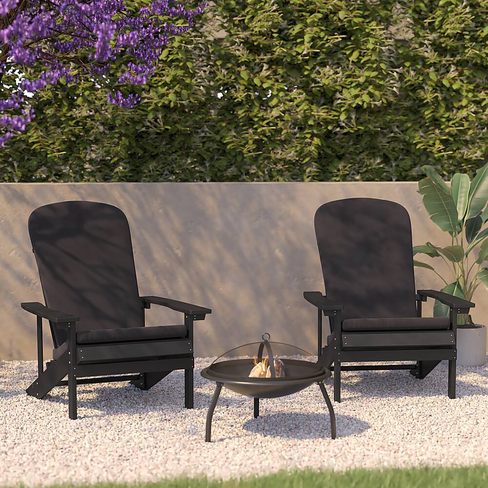 Alt View 12. Alamont Home - Charlestown Indoor/Outdoor Adirondack Chairs with Cushions - Set of 2 - Slate Gray/Gray.