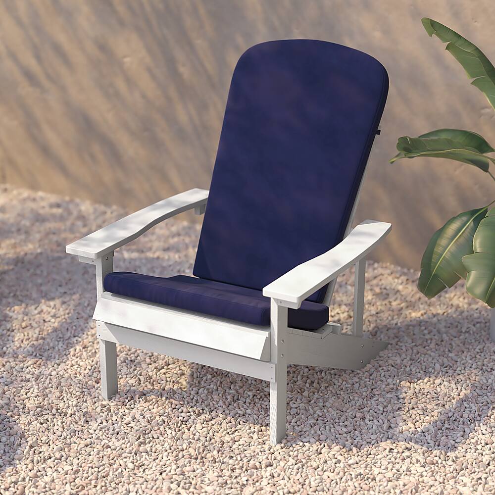 Alt View 16. Alamont Home - Charlestown Indoor/Outdoor Adirondack Chairs with Cushions - Set of 2 - White/Blue.