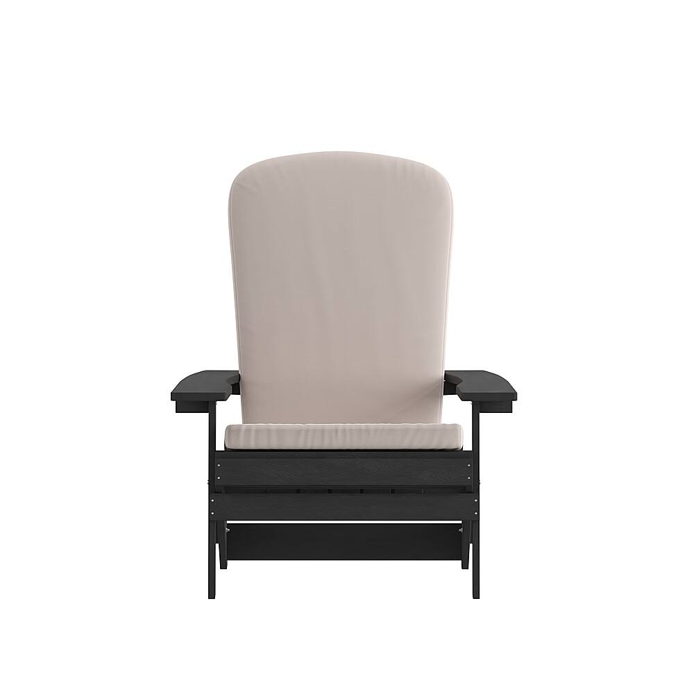 Alt View 11. Alamont Home - Charlestown Indoor/Outdoor Folding Adirondack Chairs with Cushions - Set of 2 - Black/Cream.