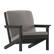 Front. Alamont Home - Charlestown All-Weather Poly Resin Adirondack Style Chair & Cushions - Black/Charcoal.