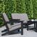 Alt View 15. Alamont Home - Charlestown All-Weather Poly Resin Adirondack Style Chair & Cushions - Black/Charcoal.