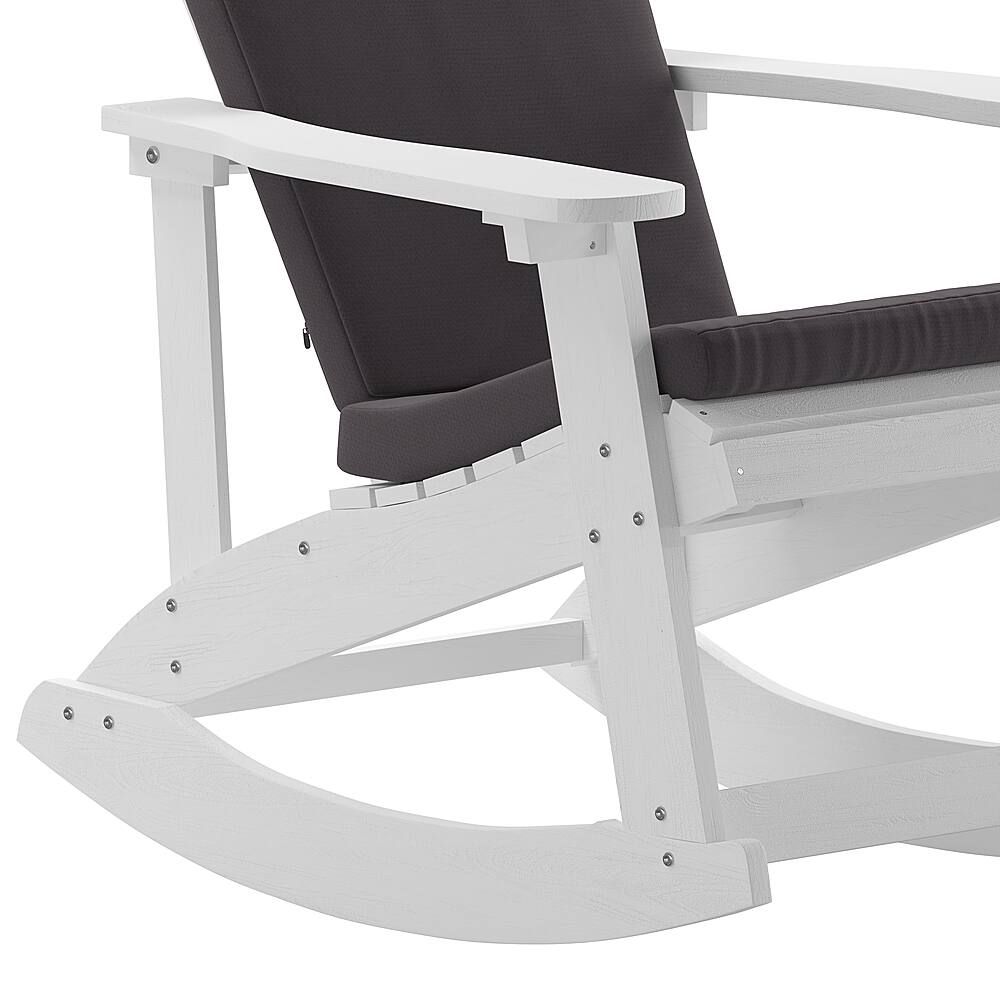 Alt View 18. Alamont Home - Savannah Indoor/Outdoor Rocking Adirondack Chairs with Cushions - Set of 2 - White/Gray.