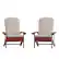Front. Alamont Home - Charlestown Indoor/Outdoor Adirondack Chairs with Cushions - Set of 2 - Red/Cream.