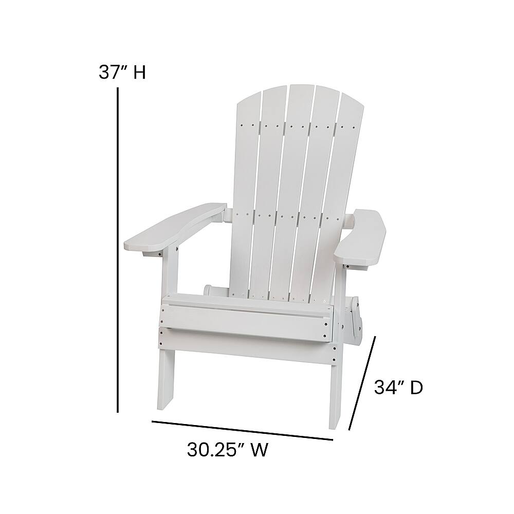 Alt View 13. Alamont Home - Charlestown Indoor/Outdoor Folding Adirondack Chairs with Cushions - Set of 2 - White/Gray.