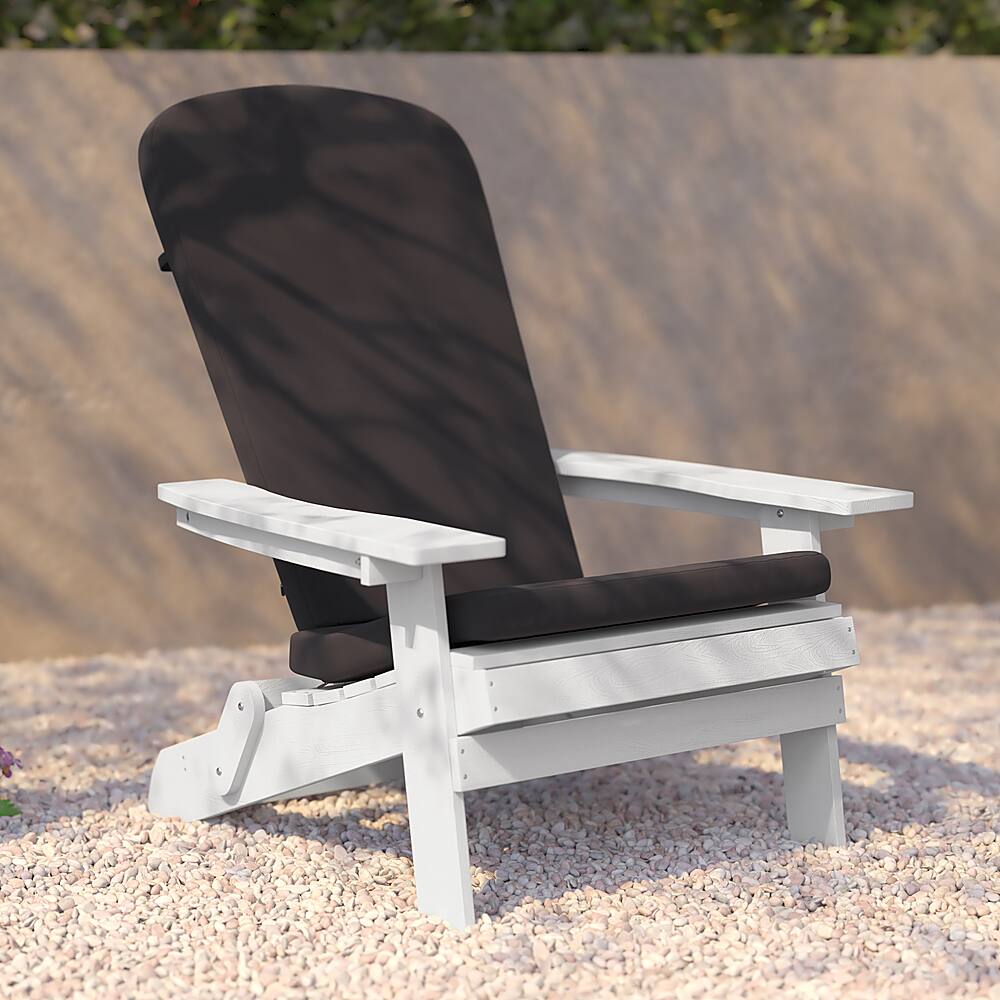 Alt View 15. Alamont Home - Charlestown Indoor/Outdoor Folding Adirondack Chairs with Cushions - Set of 2 - White/Gray.