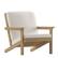 Front. Alamont Home - Charlestown All-Weather Poly Resin Adirondack Style Chair & Cushions - Natural Cedar/Cream.