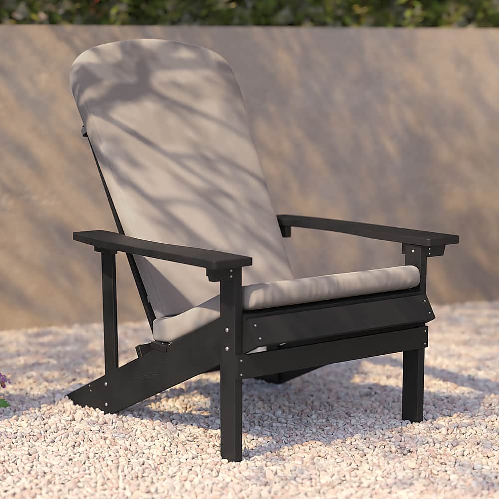 Alt View 15. Alamont Home - Charlestown Indoor/Outdoor Adirondack Chairs with Cushions - Set of 2 - Slate Gray/Cream.