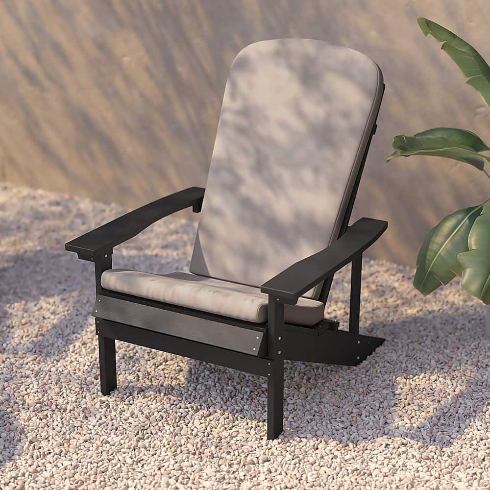 Alt View 16. Alamont Home - Charlestown Indoor/Outdoor Adirondack Chairs with Cushions - Set of 2 - Slate Gray/Cream.