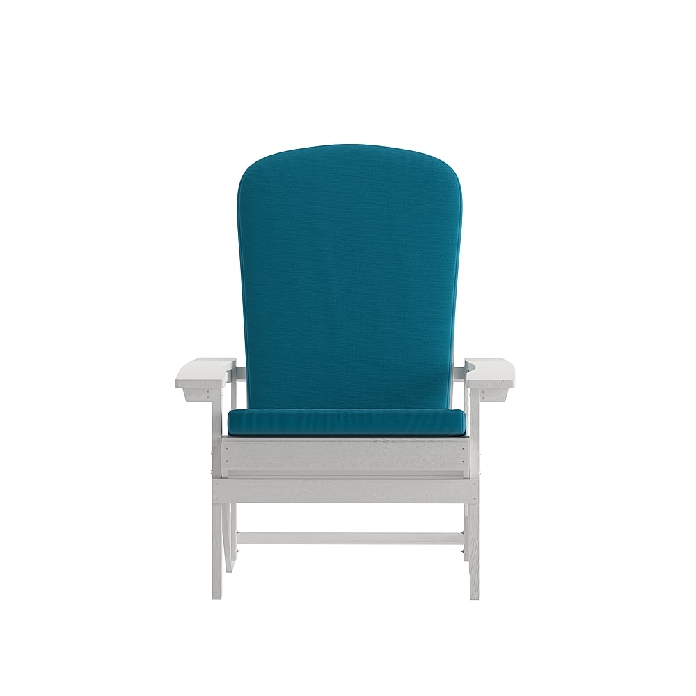 Alt View 11. Alamont Home - Charlestown Indoor/Outdoor Adirondack Chairs with Cushions - Set of 2 - White/Teal.