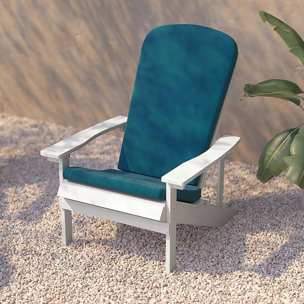 Alt View 16. Alamont Home - Charlestown Indoor/Outdoor Adirondack Chairs with Cushions - Set of 2 - White/Teal.