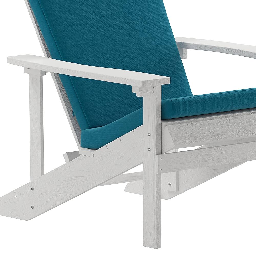 Alt View 18. Alamont Home - Charlestown Indoor/Outdoor Adirondack Chairs with Cushions - Set of 2 - White/Teal.