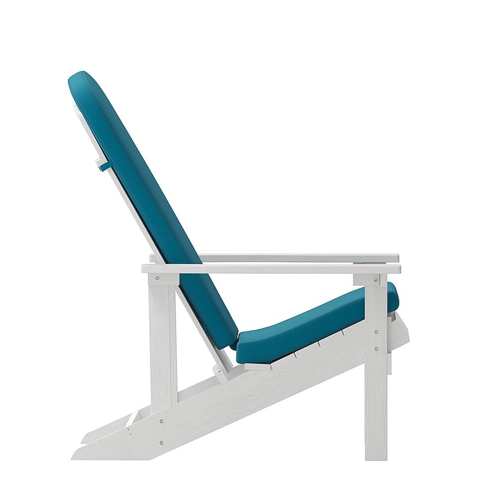Alt View 19. Alamont Home - Charlestown Indoor/Outdoor Adirondack Chairs with Cushions - Set of 2 - White/Teal.