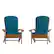 Front. Alamont Home - Charlestown Indoor/Outdoor Adirondack Chairs with Cushions - Set of 2 - Teak/Teal.
