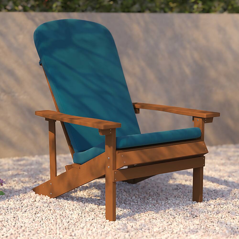 Alt View 15. Alamont Home - Charlestown Indoor/Outdoor Adirondack Chairs with Cushions - Set of 2 - Teak/Teal.