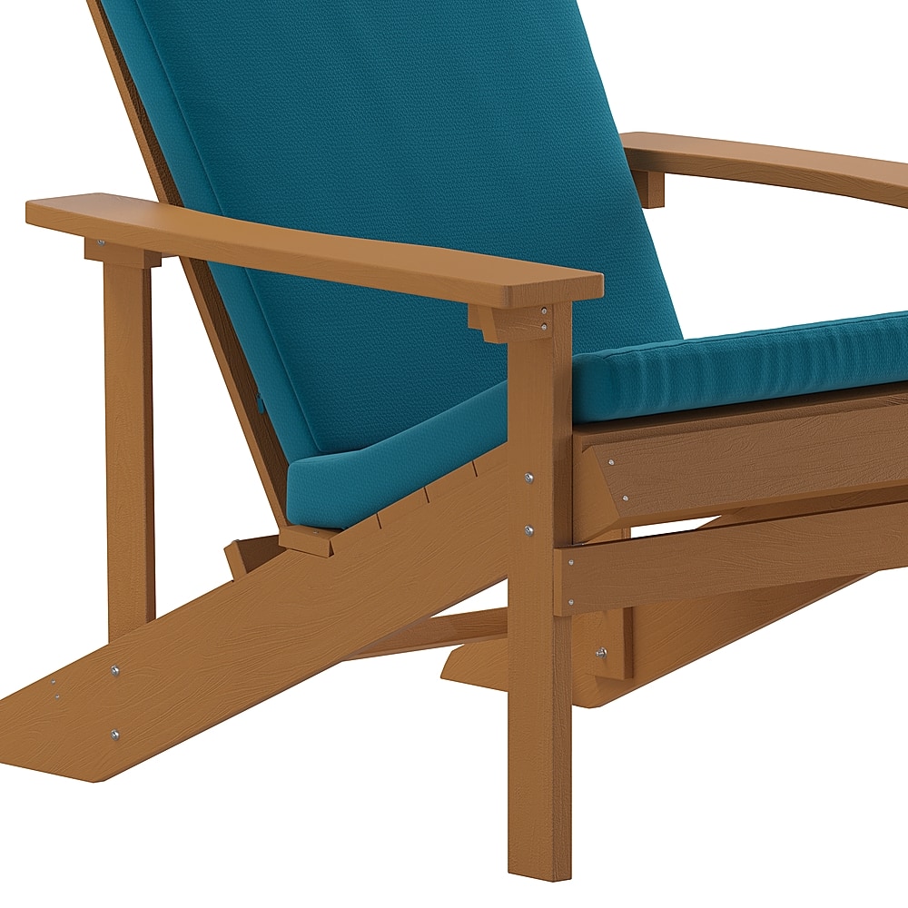 Alt View 18. Alamont Home - Charlestown Indoor/Outdoor Adirondack Chairs with Cushions - Set of 2 - Teak/Teal.