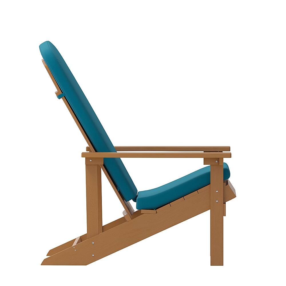 Alt View 19. Alamont Home - Charlestown Indoor/Outdoor Adirondack Chairs with Cushions - Set of 2 - Teak/Teal.