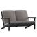 Front. Alamont Home - Charlestown All-Weather Poly Resin Adirondack Loveseat & Cushions - Black/Charcoal.