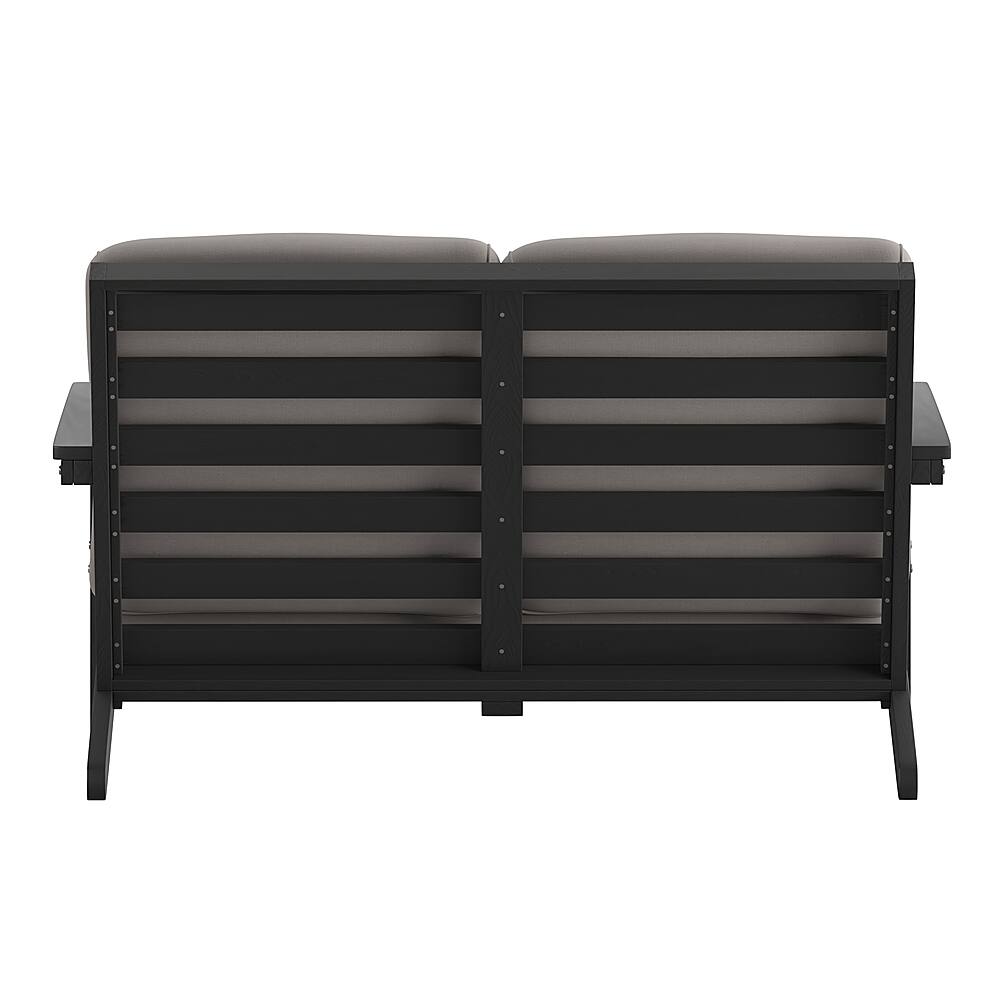 Alt View 16. Alamont Home - Charlestown All-Weather Poly Resin Adirondack Loveseat & Cushions - Black/Charcoal.