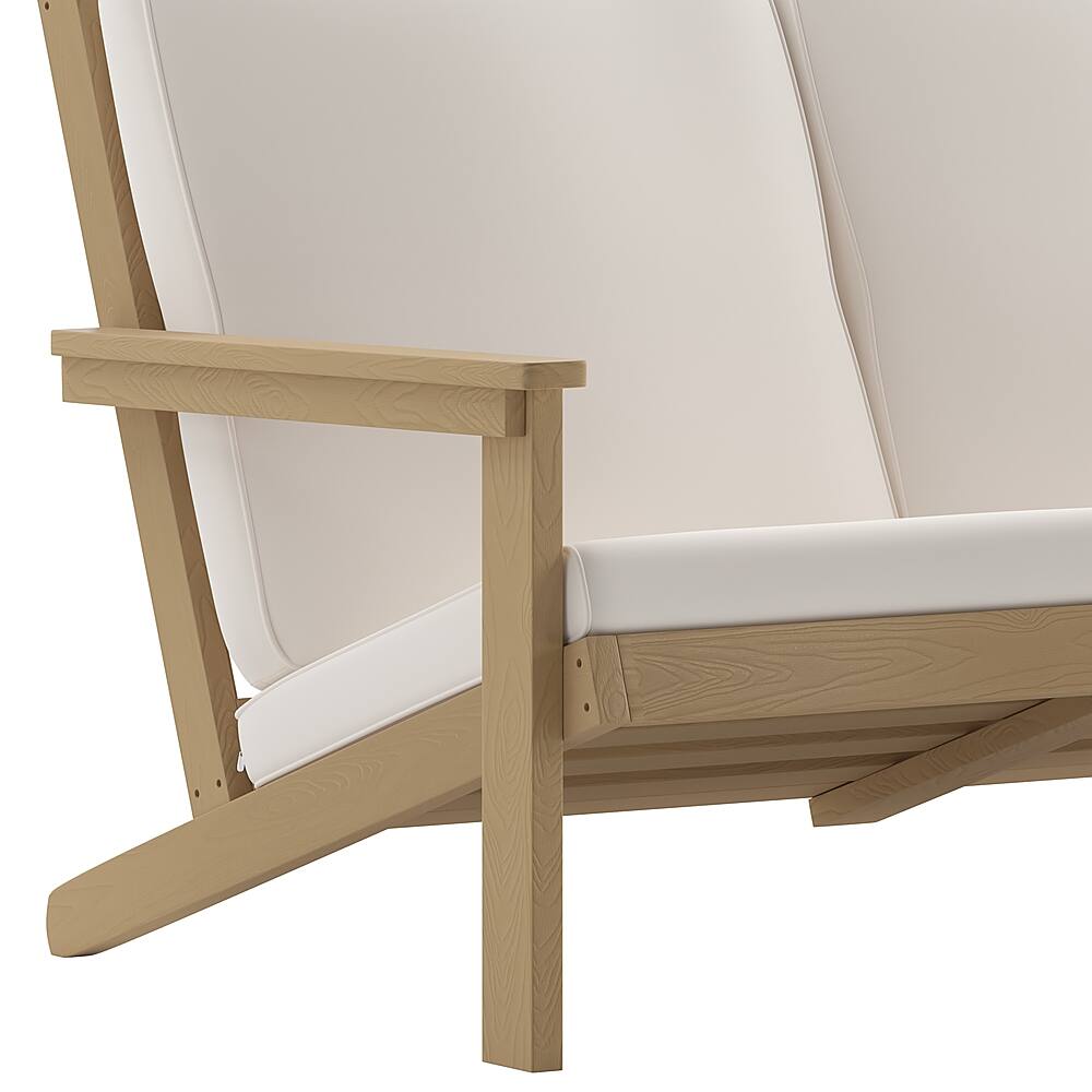 Alt View 17. Alamont Home - Charlestown All-Weather Poly Resin Adirondack Loveseat & Cushions - Natural Cedar/Cream.