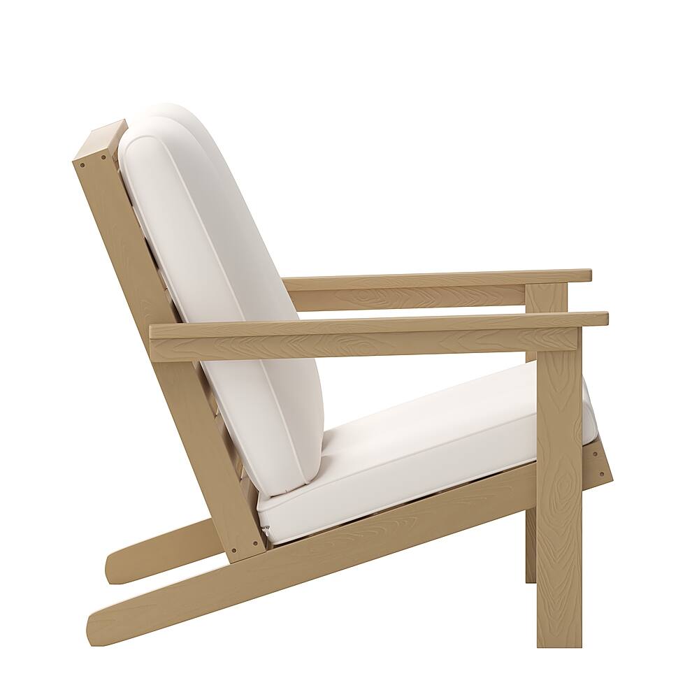 Alt View 18. Alamont Home - Charlestown All-Weather Poly Resin Adirondack Loveseat & Cushions - Natural Cedar/Cream.