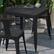 Alt View 14. Alamont Home - Helvey Indoor/Outdoor Commercial Steel Patio Table with Poly Resin Slatted Top - Black.