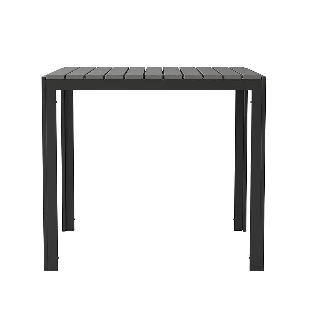 Alt View 11. Alamont Home - Harris Indoor/Outdoor Commercial Steel Patio Table with Poly Resin Slatted Top - Black.