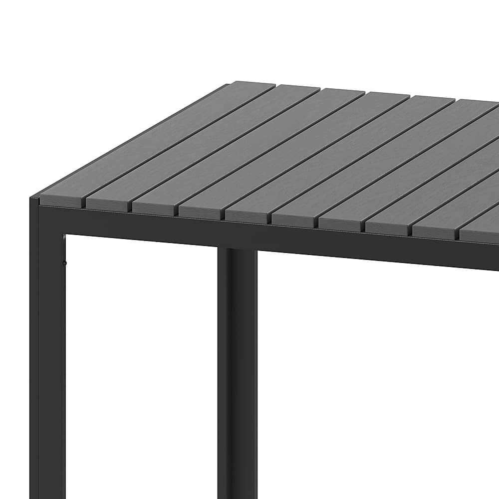 Alt View 17. Alamont Home - Harris Indoor/Outdoor Commercial Steel Patio Table with Poly Resin Slatted Top - Black.
