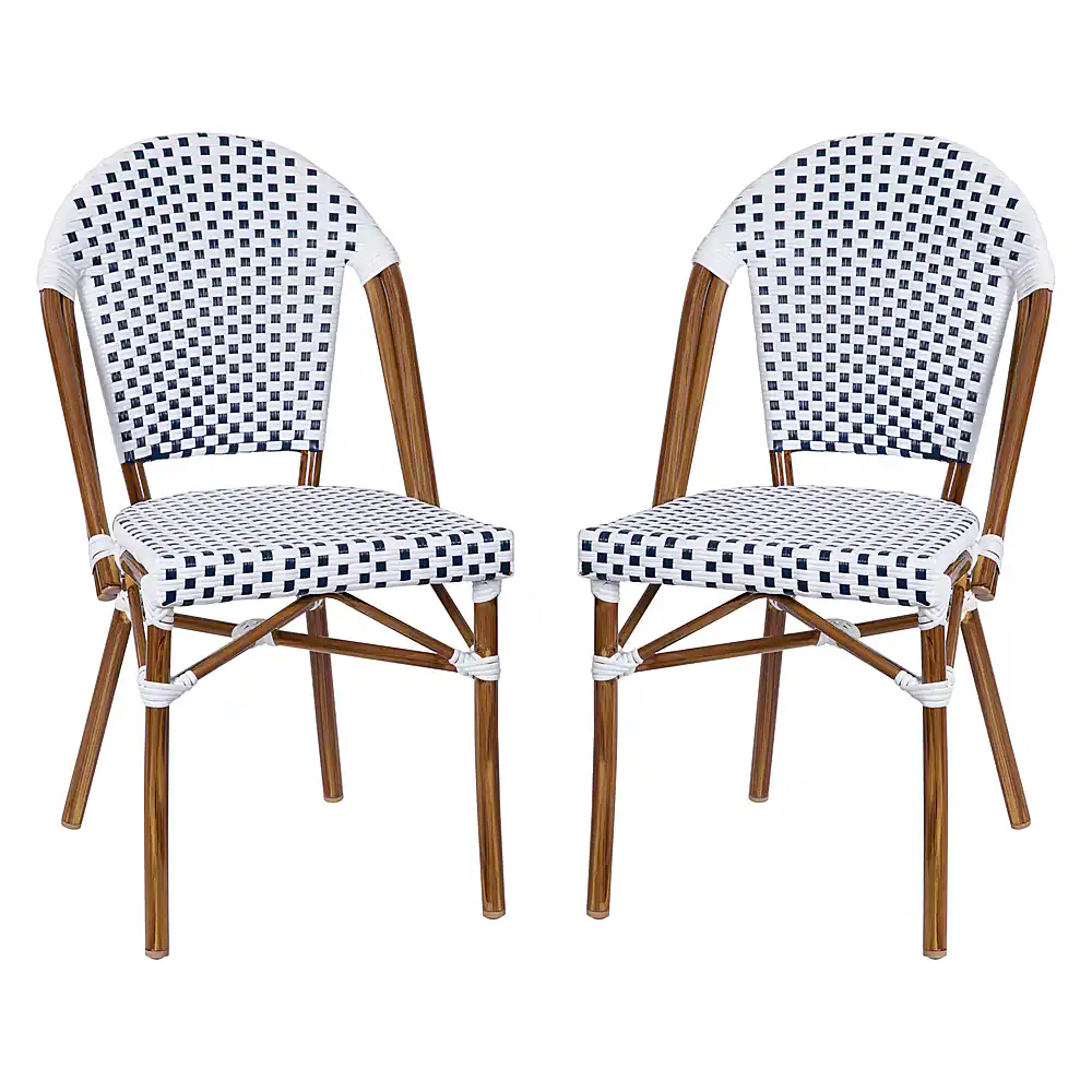 White & Navy/Natural Frame