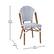 Alt View 13. Alamont Home - Lourdes 2 Pack All-Weather Commercial Paris Chairs with Bamboo Print Frame - White & Navy/Natural Frame.