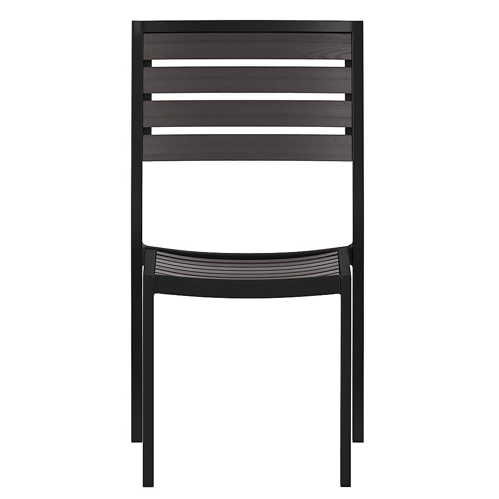 Alt View 11. Alamont Home - Lark Set of 2 Outdoor Faux Teak Side Chairs with Poly Slats - Patio Chairs - Gray Wash Teak.