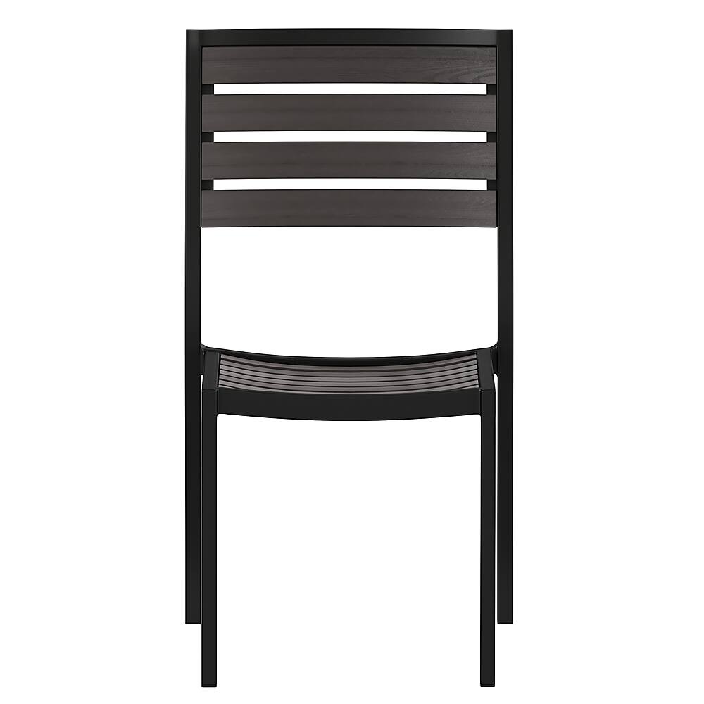 Alt View 11. Alamont Home - Lark Set of 2 Outdoor Faux Teak Side Chairs with Poly Slats - Patio Chairs - Gray Wash Teak.