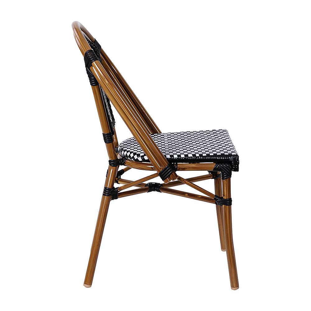 Alt View 18. Alamont Home - Bordeaux 2 Pack All-Weather Commercial Paris Chairs with Bamboo Print Frame - Black & White/Natural Frame.