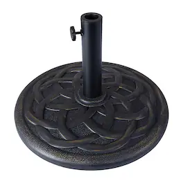 Alamont Home - Kona Universal Cement Patio Umbrella Base - Weatherproof - 19.25" Diameter - Bronze